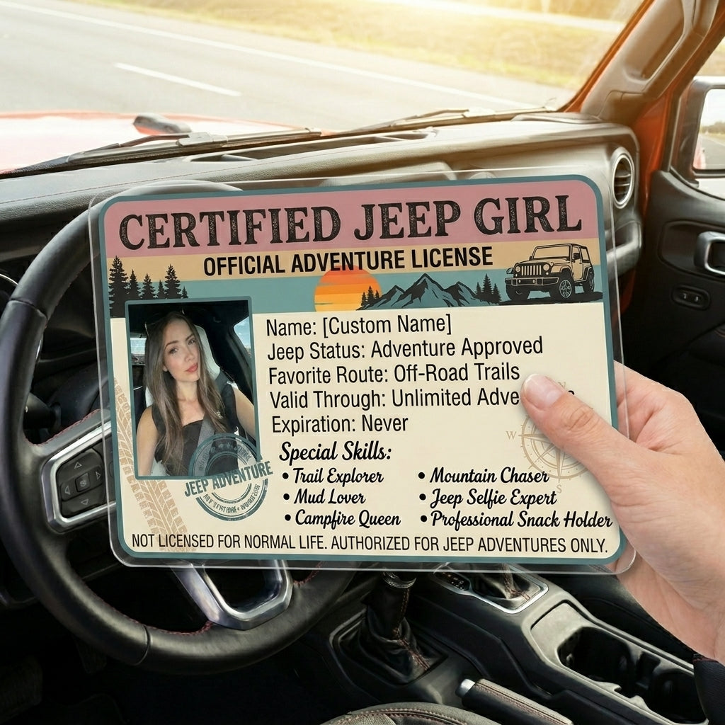 Certified Jeep Girl Personalized Acrylic Car Visor Clip