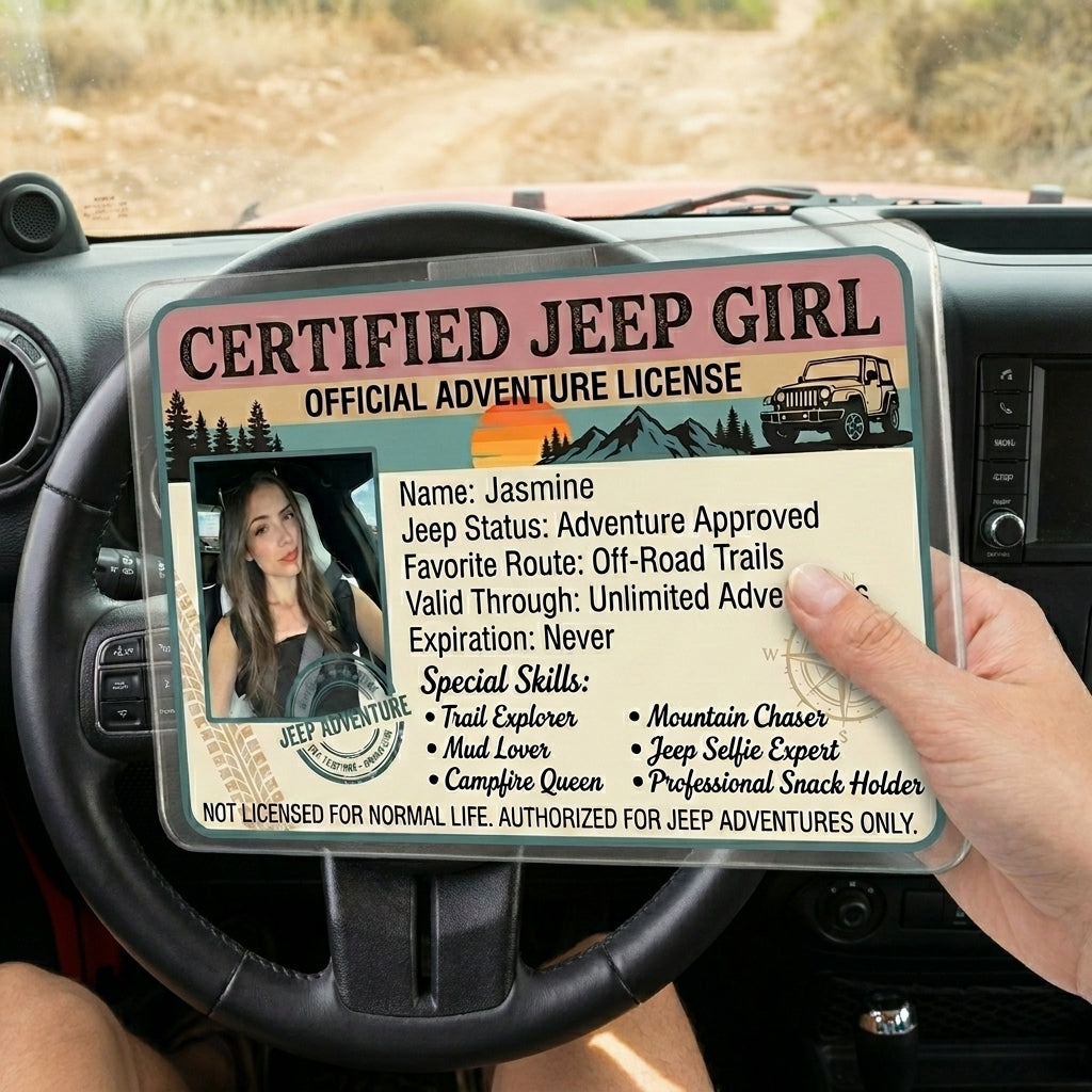 Certified Jeep Girl Personalized Acrylic Car Visor Clip