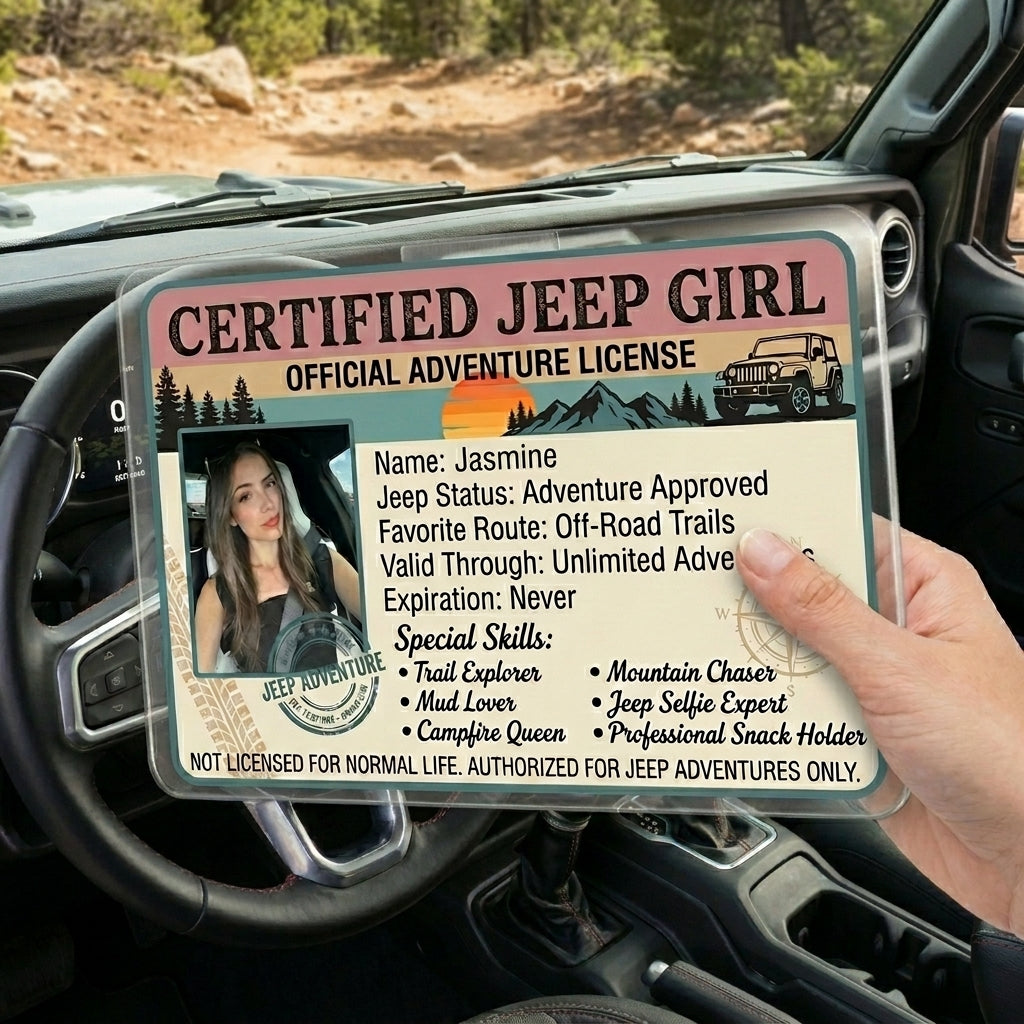 Certified Jeep Girl Personalized Acrylic Car Visor Clip