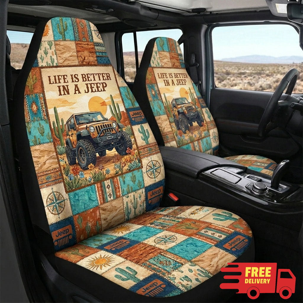 Life Is Better In A Jeep Native Pattern Car Seat Cover