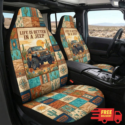 Life Is Better In A Jeep Native Pattern Car Seat Cover