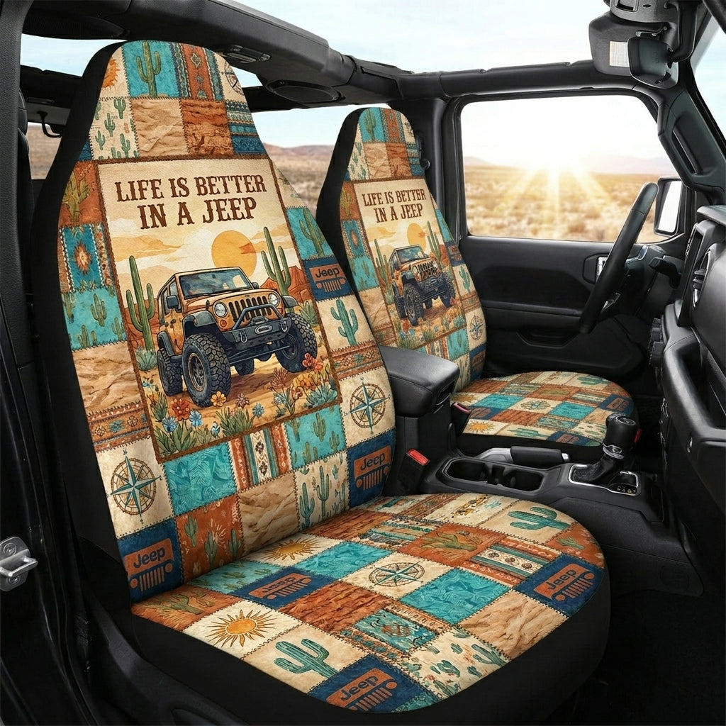 Life Is Better In A Jeep Native Pattern Car Seat Cover