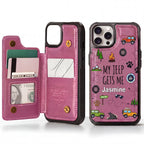 My Jeep Gets Me  Personalized Leather Flip Wallet Phone
