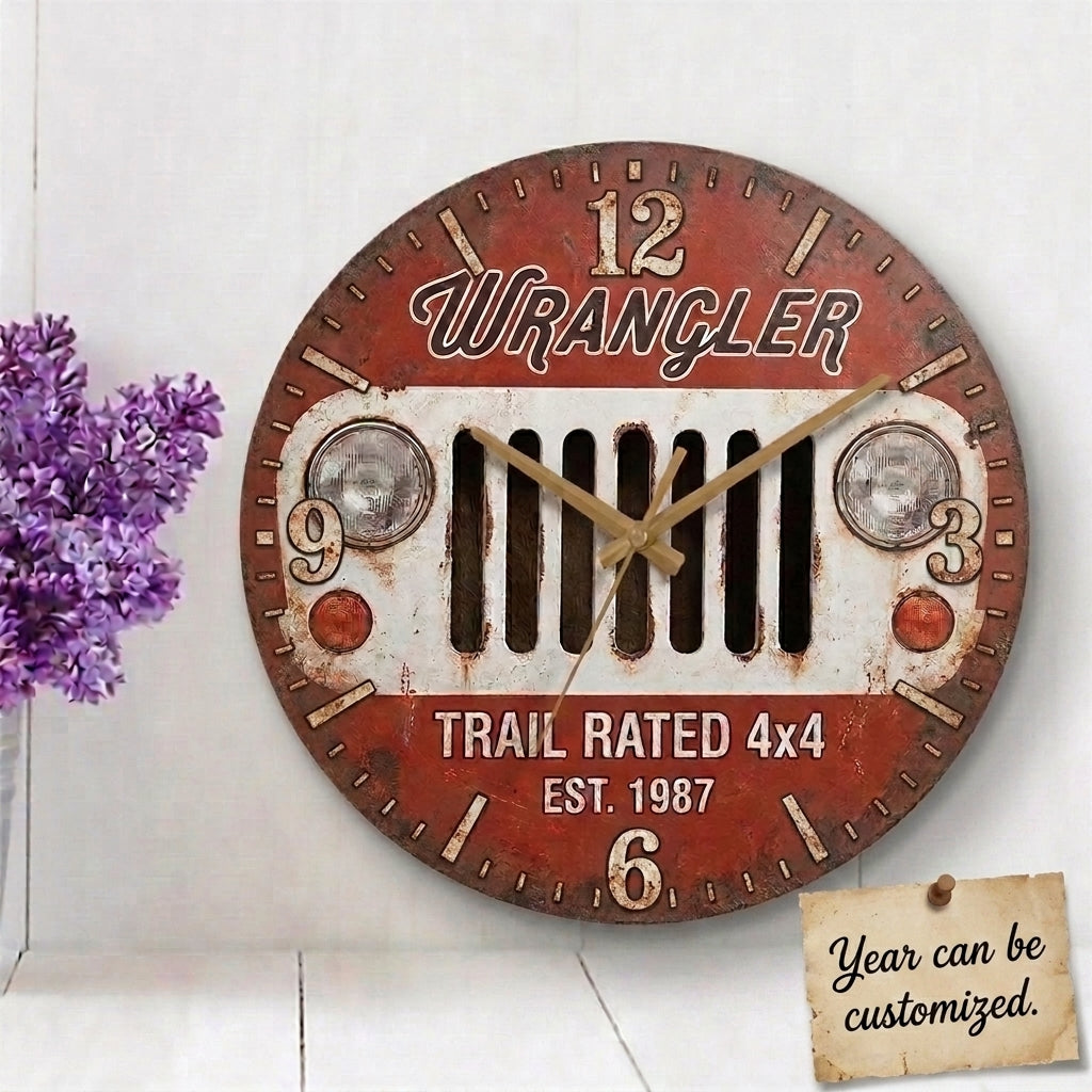 Wrangler Personalized  Wooden Clock