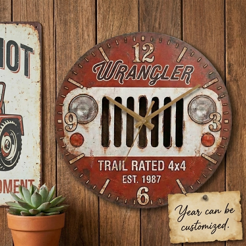 Wrangler Personalized  Wooden Clock