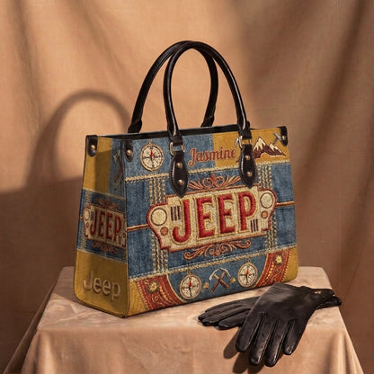 Vintage Jeep Personalized Leather Bag + Free Wallet