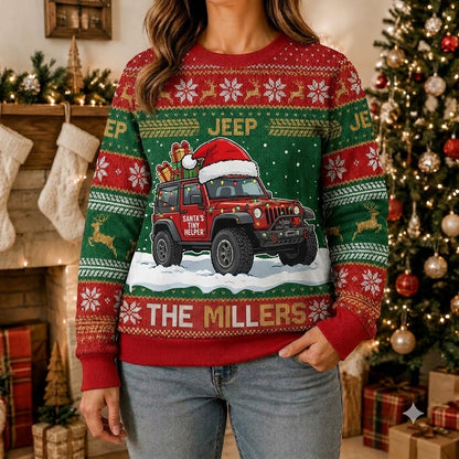 Santa Tiny Helper Personalized Ugly Sweatshirt