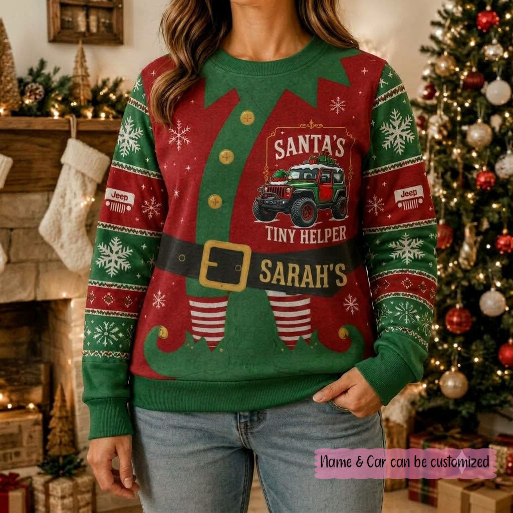 Santa Tiny Helper V2 Personalized Ugly Sweatshirt