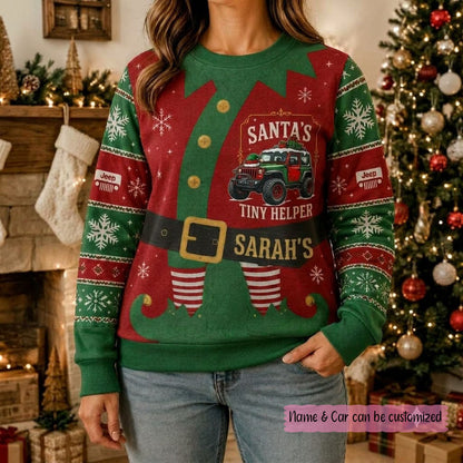 Santa Tiny Helper V2 Personalized Ugly Sweatshirt