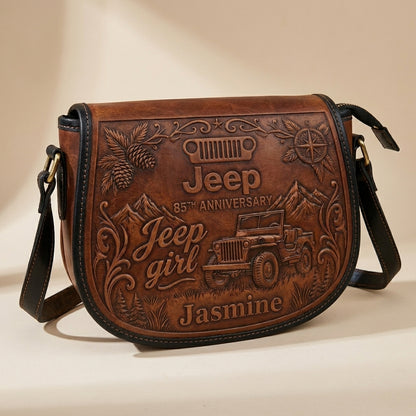 Jeep 85th Anniversary Personalized Leather Saddle Bag