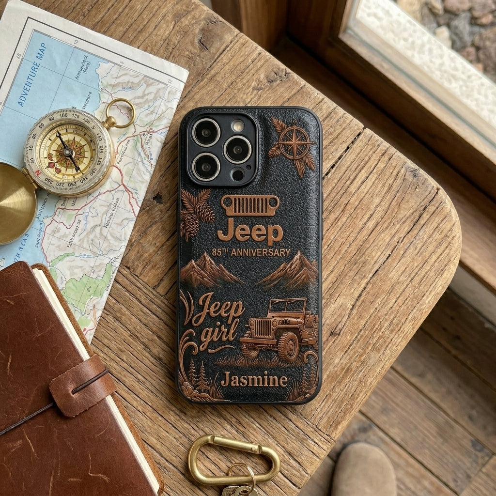Jeep 85th Anniversary Personalized Leather Phone Case