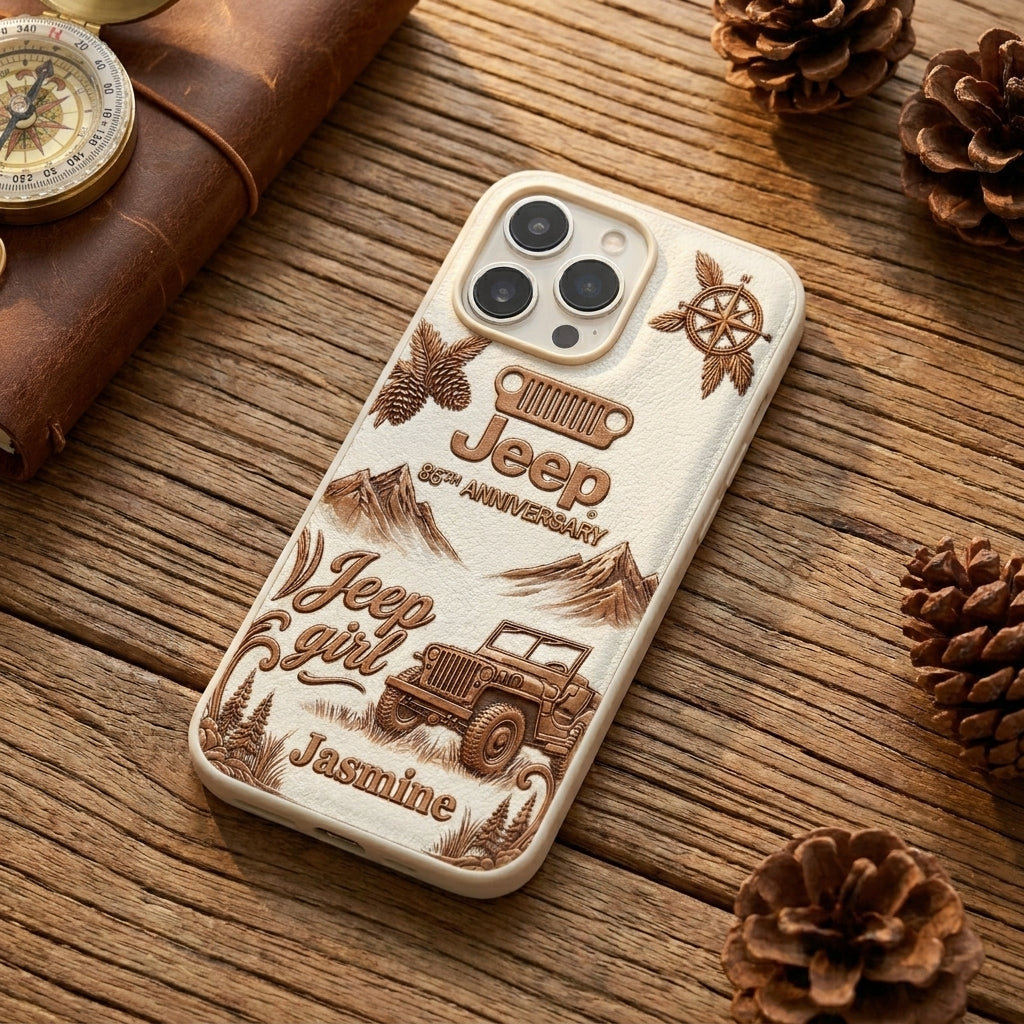 Jeep 85th Anniversary Personalized Leather Phone Case