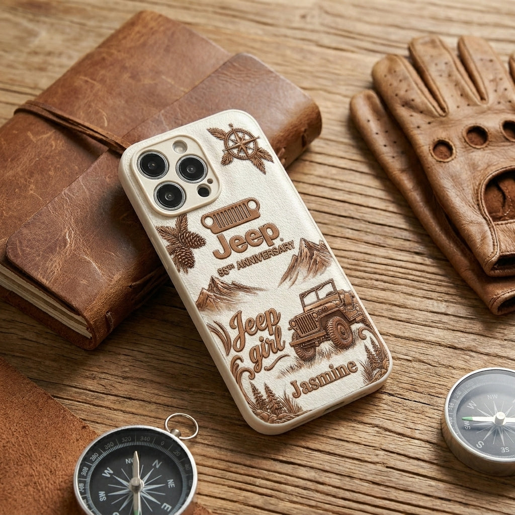 Jeep 85th Anniversary Personalized Leather Phone Case