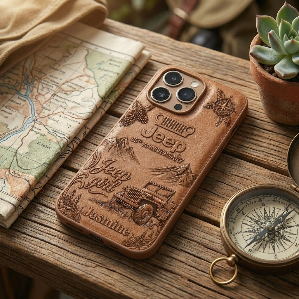 Jeep 85th Anniversary Personalized Leather Phone Case
