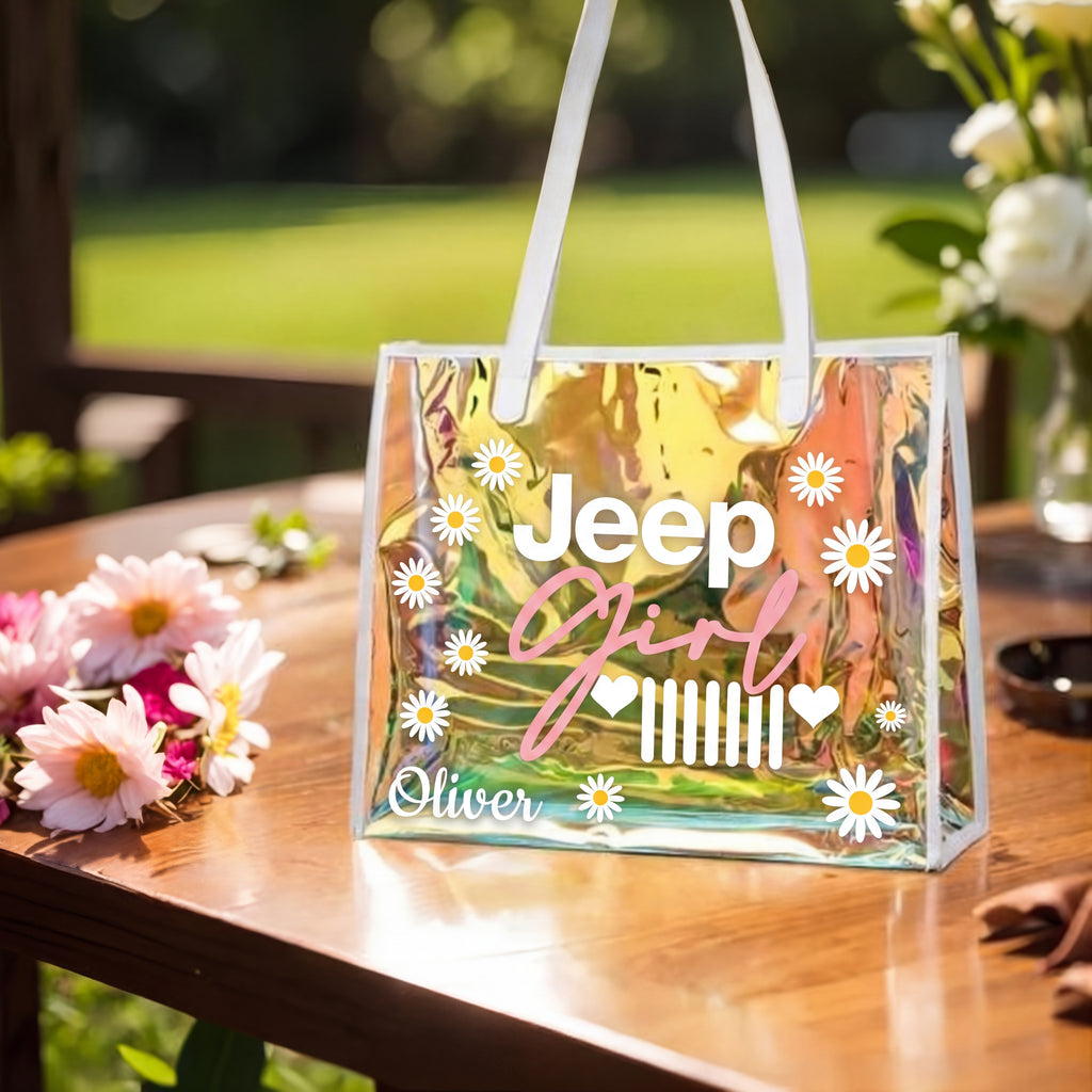 Jeep Girl Personalized Holographic Tote
