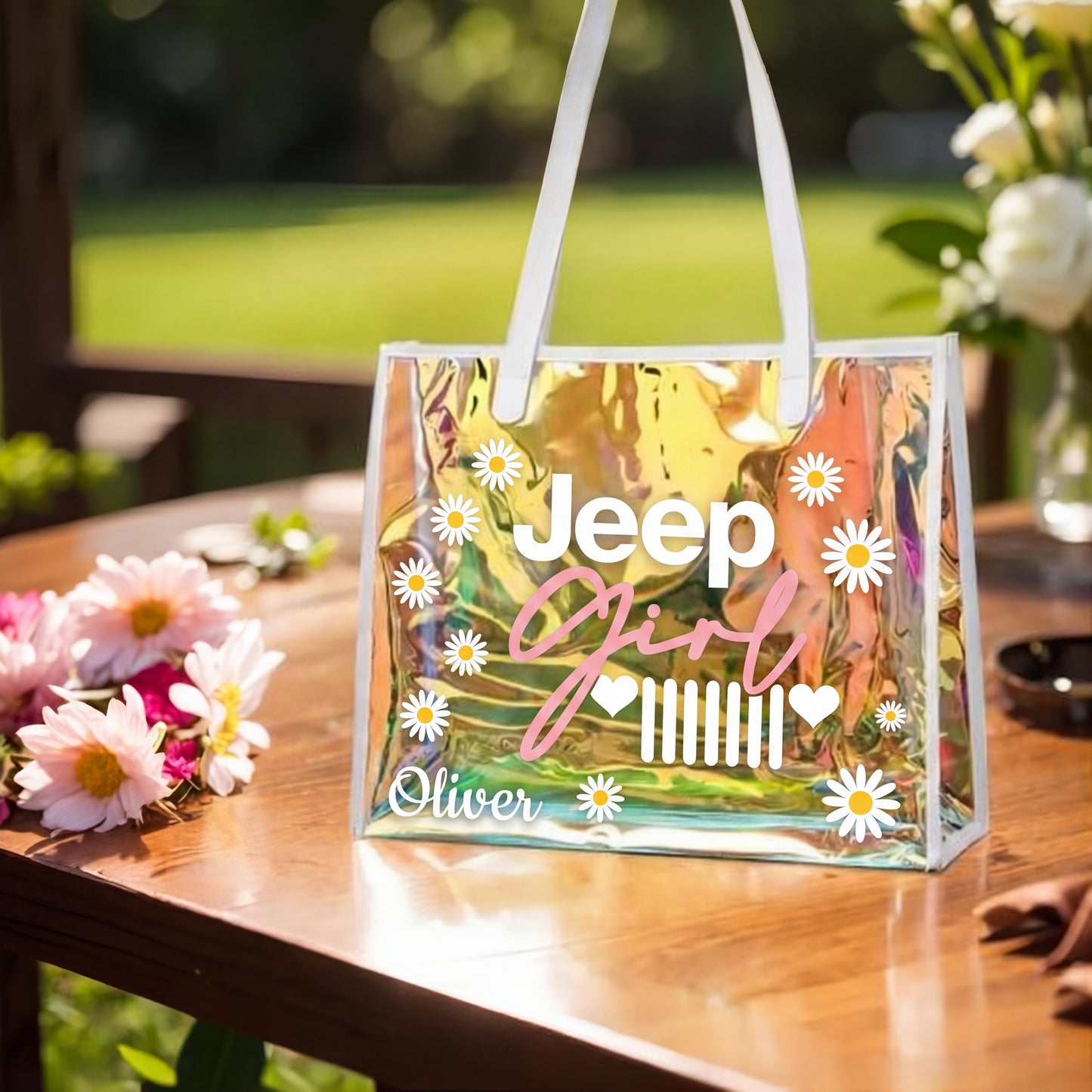 Jeep Girl Personalized Holographic Tote